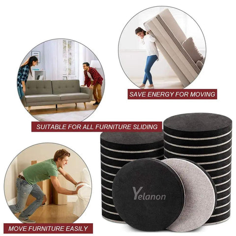 Felt Furniture Sliders Set, 20 Pack, 3.5 Inch Self Adhesive Pads For Carpet And Hardwood Floors, Heavy Furniture Movers, Reusable Moving Pads, Floor Protectors That Glide Smoothly