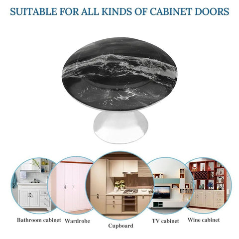 Gonna Love These Heavy Duty Stainless Steel Cabinet Knobs Featuring Abstract Grain Texture That Stay Rust Free and Deliver Solid Reliability for Quick Home Makeovers Without Any Fuss Two Piece Set on a white base suitable for various cabinet doors.