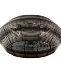 19” Boho Caged Ceiling Fan with Lights and Remote,6-Speed Flush Mount in unique woven design, ideal for indoor decor.