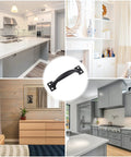 4 Pack Vintage 4 Inch Barn Door Pulls And Cabinet Handles Set Screw In Drawer Pulls Black Durable Metal Hardware in various rooms