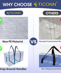 Comparison of Six Pack Extra Large Moving Bags Heavy Duty With Zippers And Carrying Handles Tough As Nails Waterproof Storage Bags material