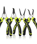 Beefy Four Piece 7 Inch Snap Ring Pliers Set Internal And External Circlip Pliers Kit With Straight And Bent Jaw Heavy Duty Ring Remover