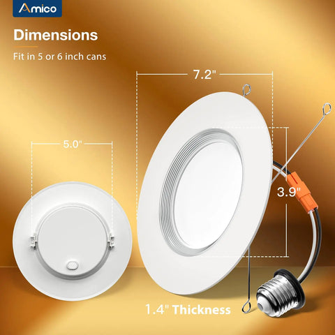 12 Pack 6 Inch Led Recessed Ceiling Lights With Sync Reset And Built In Night Light Featuring 5 Cct Tunable White And 2200K Super Chill Amber Glow For Seamless Room Refreshes