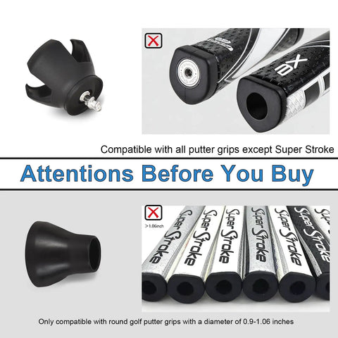 4 Piece Golf Ball Retriever Set With 2 Prong Grabbers And 2 Suction Cup Pickups For Putter End No Bending Quick Install Durable Golf Accessories For Seniors And Golf Lovers