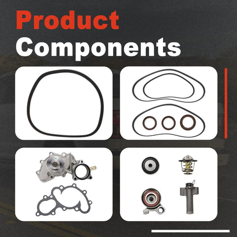 Engine Timing Belt Kit With Fresh Water Pump Set Compatible For Toyota Tacoma And Tundra Trucks From 1995 Till 2000 set components