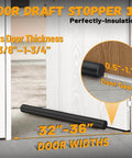 Beefy 36 Inch Door Draft Stopper With 2 Inch Diameter Foam Core Covers 0.5 To 1.7 Inch Gaps Heavy Duty Weather Stripping Black