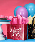 2 Pack Mother's Day Gift Bags With Tissue Paper And Cards Reusable Nonwoven Gift Totes For Mom Grandma Grandmother 12.6 Inches