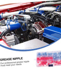 Zerk Nipples Fitting Assortment Kit With Covers For Auto And Machinery Lubrication Includes Straight 90 Degree And 45 Degree Fittings