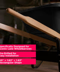 Heavy Duty Wheelbarrow Handle Set Built Tough From American Hardwood, Shock Absorbing Grips, One And Five Eighths Inch Fit, Side View