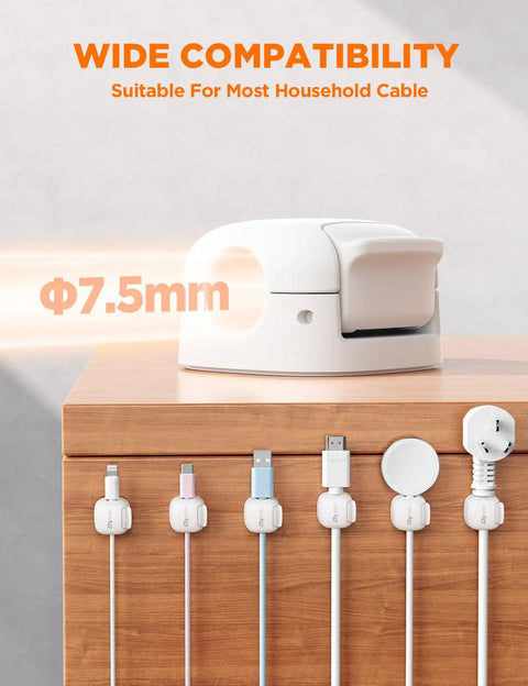 Dual Spring Cord Clips Pack No Slip Adhesive Cable Organizer for Chargers and Wires Keeps Cords Locked on Nightstand