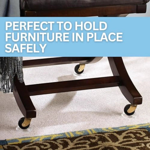 Round Reusable Furniture Caster Cups For Couches Chairs And Tables On Carpet Or Hard Floors With Vinyl Base Protects Carpets