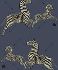 Blue Denim Zebra Safari Peel And Stick Wallpaper Self Adhesive Wall Covering For Accent Walls showcasing playful zebra design.