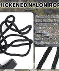 Close-up of thickened nylon rope for Crossbow Cocking Rope With Dual Handles For Easy Labor Saving Cocking Effort Quick Smooth Pull No Sweat Gear Works With Most Crossbows Durable And Simple To Use No Sweat Accessory For Fast Setup And Repeated Shots.