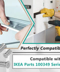 Heavy Duty Drawer Rail Euro Screws One Hundred Pack Cabinet Slide Replacement Fastener Set being installed in furniture.