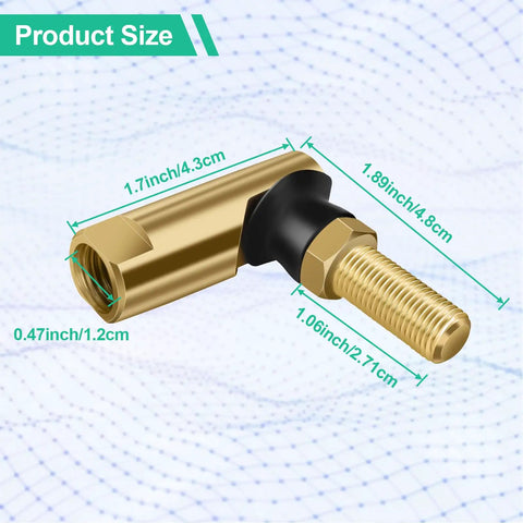 Tractor Ball Joint Replacement 2 Pack Kit For OEM 7230448 9230448 7230448A 9230448A 1120917 With Female Seven Sixteenths Inch Thread And Male Three Eighths Inch Thread Compatible With MTD Cub Cadet Toro Murray Troy Bilt, size diagram