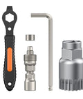 Pro Grade Heavy Duty Bicycle Crank Puller Set For Square Taper Shimano Octalink ISIS And Splined Cranks with tools displayed