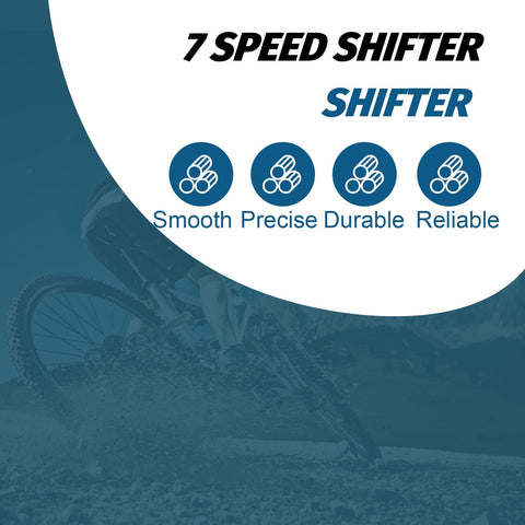Right Thumb Trigger Shifter For 7 Speed Bikes SL-TX50-7R, highlighting smooth precise shifting, with cyclist riding on terrain.