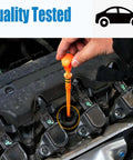 Person using Plug-and-Play Direct Fit Engine Oil Dipstick Indicator For Honda Civic 2006-2015 1.8L L4 Gas or CNG And Honda HR-V 2016-2022 1.8L L4 Replacement 15650RNA-A00 921069 OE-Style Durable Easy Install High-Quality in engine bay.