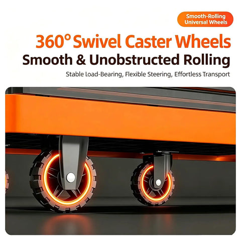Heavy Duty Foldable Push Cart Dolly Platform Truck With Telescopic Handle And Guard Rails 330 Lbs Capacity Flatbed To Cart In Seconds Perfect For Warehouse Garage Office Hotel Moves 360° swivel caster wheels