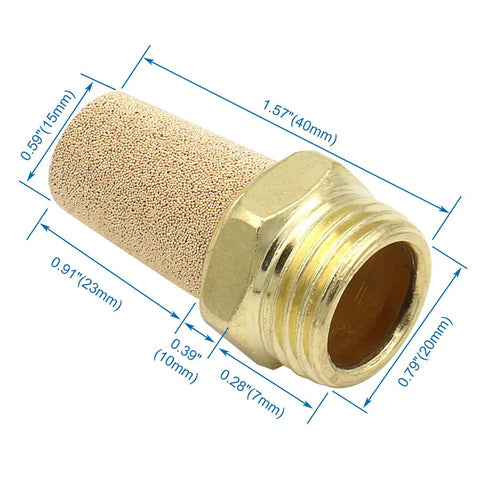 Top Notch Brass Pneumatic Muffler Exhaust Silencer Kit Half Inch Thread Noise Reducer For Compressed Air Cylinders And Valves Pack Of 5 No Sweat Install Slick Fit Design