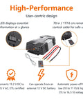 Image of Rock Solid 1000W Car Power Inverter with dual outlets and USB port, designed for 12V to 110V AC conversion.