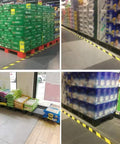 Blue Plastic Pallet Pair Mesh Nine Leg Design Forklift Ready Heavy Duty Storage Platform Moisture Resistant Polyethylene setup in store.
