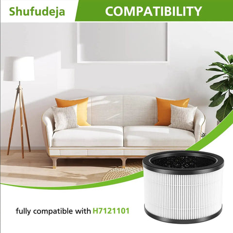 Two Pack Replacement Filter For H7121 3 In 1 Activated Carbon Pre Filter Compatible With H7121101 Air Purifier and living room