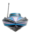 Front view of Recoil 2 18 Inch Brushless Shreddy RTR with Water-Cooled Motor and ESC Self-Righting Deep-V Hull in vibrant livery.