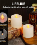 Realistic 3 Inch Flameless Candles Set of 2 With Remote Flicker That Feels Real Battery Powered by 2AA Up To 600 Hours Timer