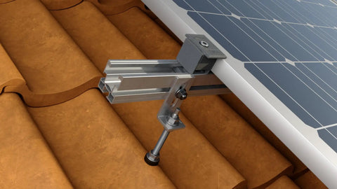 Top Shelf Solar Panel Roof Mounting Hardware With 250Mm Double Thread Screws And M10 Stainless Steel Fasteners on corrugated roof.