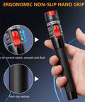 Trileria visual fault locator fiber optic tester handheld with red switch and knurled black grip