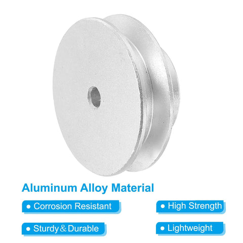 Aluminum V Belt Pulley 40mm Outer Diameter 4mm Fixed Bore Single Groove Drive Wheel For Motor Shaft Fits 1 To 3 Mm Shafts And PU Round Belts