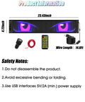 Programmable LED Windshield Eyes Sign With App And Remote Control, 23.4 By 4.7 Inch Flexible Car Display, USB, remote control