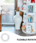 Top Shelf Aluminum Alloy 4 Pack Lazy Susan Turntables With Breezy 360 Spin Action For Kitchen Cabinets Countertops And Dining Tables Straight Up Hassle Free Organizer Hardware in a home setting, featuring vertical book storage.