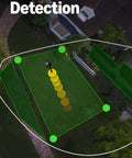 Top view of a backyard showing 3D motion detection area for Floodlight Pro Security Camera With Retinal 2K Video Color Night Vision.