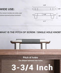 10 Pack Cabinet Pulls With Diamond Knurl Pattern In Grey Brushed Nickel, 10.5 Inch Length, diagram showing dimensions