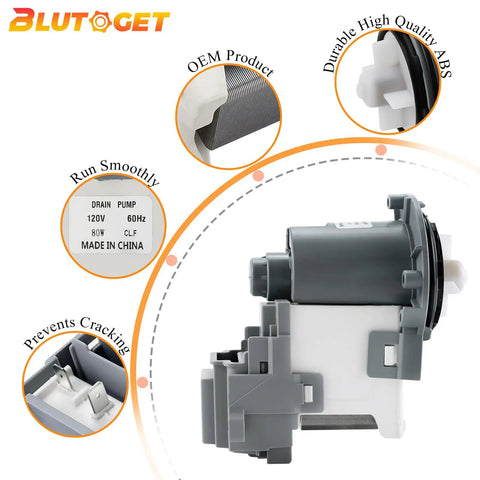 Washer Drain Pump Replacement For WA4 WA5 WF2 WF3 WF4 WF5 Series Direct Substitutes DC31-00178A And DC31-00178D Easy Install