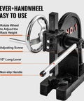 Lever and handwheel detail of Built Like A Tank Cast Iron Arbor Press With Smooth Crank Handle 3 Ton Manual Leverage Press.