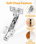 Bifold Corner Cabinet Hinges With Easy Install 165 Degree Lazy Susan 48mm Full Overlay Soft Close Concealed Hydraulic Hinges