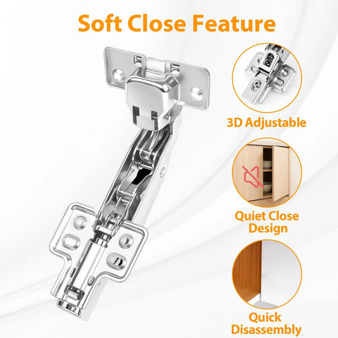 Bifold Corner Cabinet Hinges With Easy Install 165 Degree Lazy Susan 48mm Full Overlay Soft Close Concealed Hydraulic Hinges