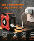 Laser Tape Measure 2-in-1,131ft/40m Laser Distance Meter&16ft/5m Tape Measure,USB-C Rechargeable charging at a wall outlet.