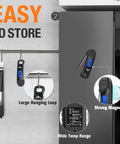 Ultra Fast Digital Meat Thermometer For Cooking Grilling Baking Frying And Candy Making Instant Read In Seconds on fridge with hanging loop and magnet