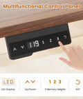 Control panel of L Shaped Standing Desk With Storage Drawers And Power Outlets, 55 Inch Height Adjustable Corner Desk