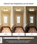Room showing dimming options of 12 Inch Birds Nest LED Flush Mount Light 16W Dimmable 3000K-5000K Warm To Cool White CRI Over 90 Antique Brass Gold Finish.