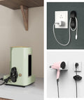 Upgraded Kitchen Cord Organizer For Appliances with ultra strong 3M adhesive shown holding cords on a kitchen counter and wall.