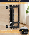 Adjustable Door Hinge Jig For Router, Heavy-Duty Aluminum Alloy Mortise Template Fits 2.5 To 5 Inch Hinges showing precise mortise cutting.
