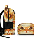 Printed Cat Theme Backpack For Everyday Use Dope Unisex Large Capacity Daypack with visible side and front cat design