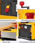 Heavy Duty 2000W Benchtop Planer Slick 13 Inch Desktop Electric Jointer showing overheating protection switch and return roller.