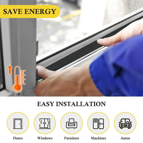 Installing Weather Stripping Door Seal Tape 0.25 Inch Wide 0.125 Inch Thick Foam Adhesive Strip For Windows And Front Doors 49.5 Feet Total On Three Rolls White No More Drafts Self Adhesive For Energy Savings.