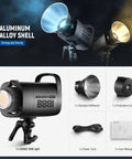 CB100C 130W RGB LED Video Light With App And 2.4G Wireless Remote, 360 Degrees Full Color Illumination, aluminum shell design